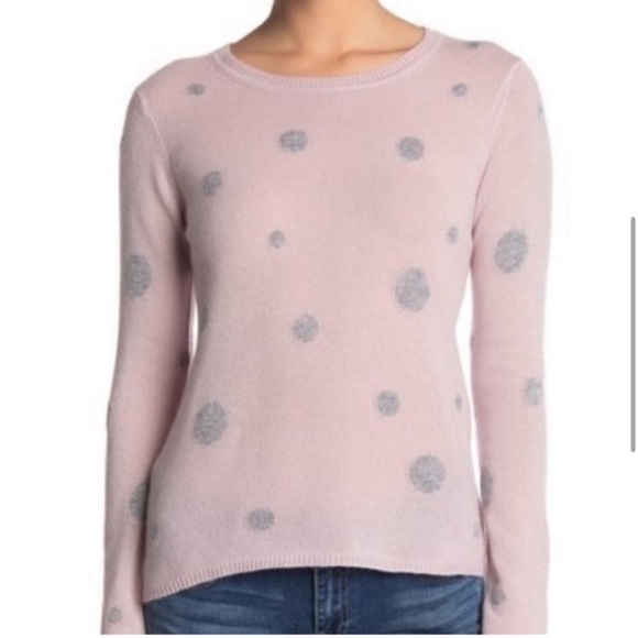 Quinn Cashmere Crewneck Pink Metallic Dot Pullover
Sweater NWT - Picture 1 of 8